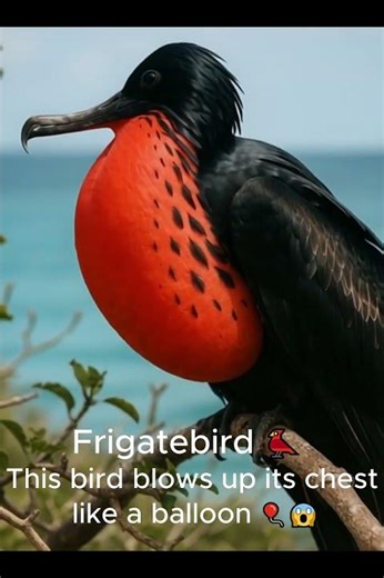 Frigatebird 🐦 The bird with a giant red balloon! 🎈 #birds #wildlife