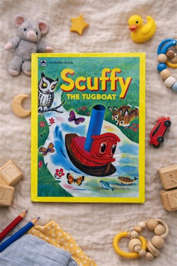 Scuffy the Tugboat Little Golden Book 1955 Vintage Childrens Storybook Classic Golden Books Nautical Picture Book - Etsy