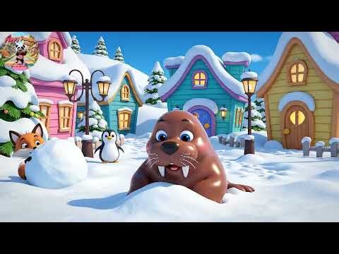 The Walrus with the Bucket Goes Splash Splash Splash | Walrus Song for Kids | Nursery Rhymes