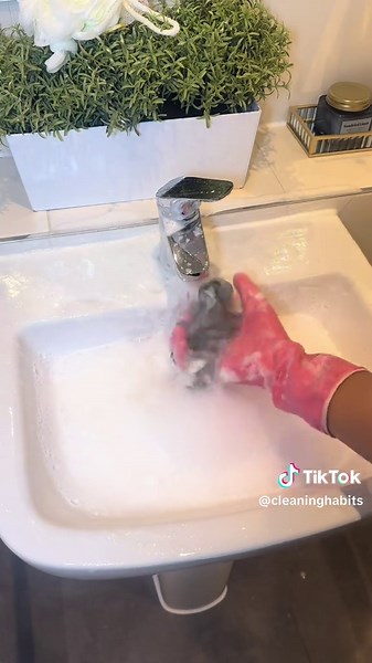 loofah dish soap and bleach can’t go wrong😫😍 #CleanTok #relax #cleaningoverload #sudssquad #clean #cleaningtiktok #sudsycleaning #sudsy #sud #spongesqueezesounds