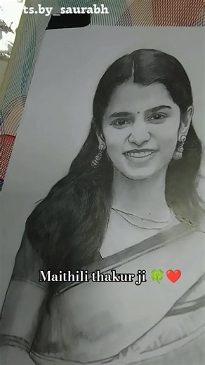 maithili thakur ji sketch tutorial ❤️🍀@maithilithakur #art #maithili #maithilithakur #viral