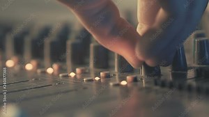 Sound Mixer, Hands Using controllers for Adjusting Sound