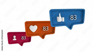 Social media symbols in message bubbles for social media
