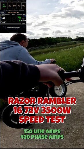 Razor rambler 16 speed test #RazorRambler16#RazorMods#72vRazor #3500wBuild #Fardriver #SpeedTest