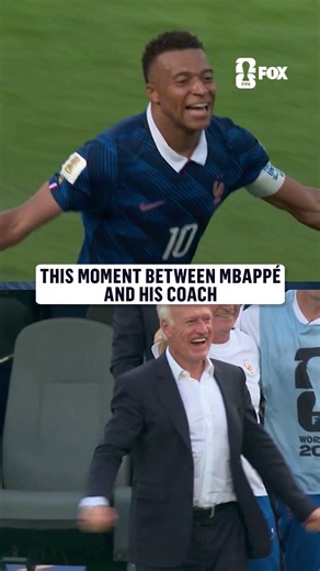 Mbappé went straight for Didier Deschamps to celebrate his goal