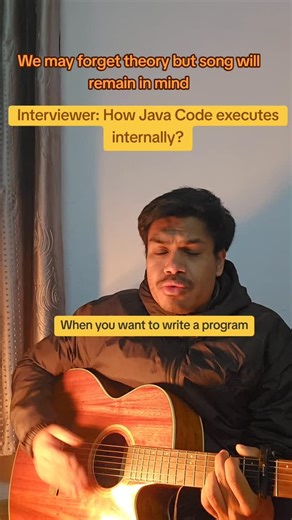 CodeDigest With Rupesh on Instagram: "Interviewer: How does Java code execute internally? Me: I explained with song From .java -> compiler -> JVM, explained with a song so you remember it forever. Follow for Java beginner series + interview prep #Java #Javalnterview #LearnJava #JavaBeginner #creatorsearchinsights"
