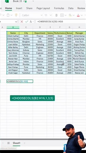 CHOOSECOLS Function in Excel 🔥 | Extract Specific Columns Instantly #Excel #ExcelShorts #Choosecols