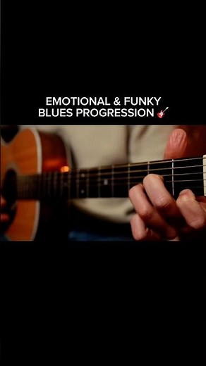 Emotional & Funky Blues progression With Licks! 🎸 [Full lesson in the related video] #bluesguitar