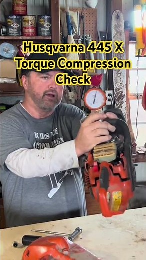 Husqvarna 445 Compression Check #chainsaw #mechanic #automobile #shorts