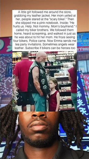 little girl followed me around the store, grabbing my leather jacket. Her mom yelled at her, people