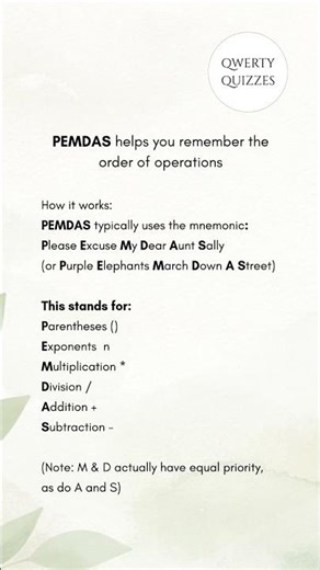Mnemonics for maths - PEMDAS (and BODMAS and GEMS!)