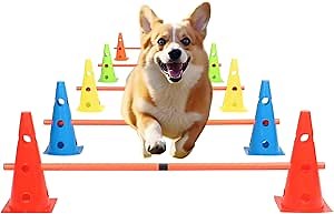 Amazon.com : AwaeIpet Dog Jump Agility Training Set: Puppy Agility Training Cones & Poles Combo for Backyard : Pet Supplies