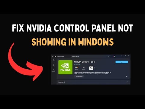 Fix NVIDIA Control Panel Not showing in Windows