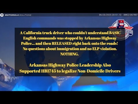 California truck driver released unable to speak English and with no logbook