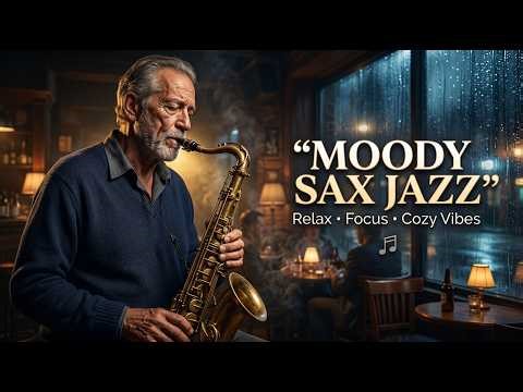Moody Saxophone Jazz 🌙 Rainy Night Chill for Stress Relief, Focus & Cozy Vibes