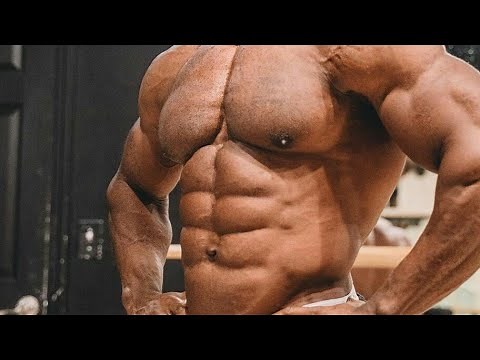 Massive Black Bodybuilder Big Pecs Daily Flexing and Workout