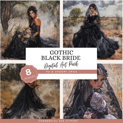 Gothic Bride Digital Art Pack for Brides Who Love Dark Romantic Wedding Aesthetics - Etsy