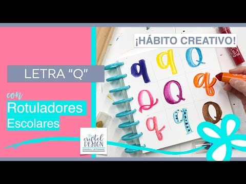 Letter Q with school markers