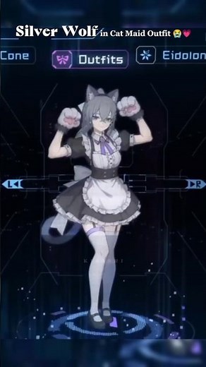 SILVER WOLF IN CAT MAID OUTFIT LOOKS ADORABLE 😭 #honkaistarrail #hsrcreators #planarcadia #hsr #fyp