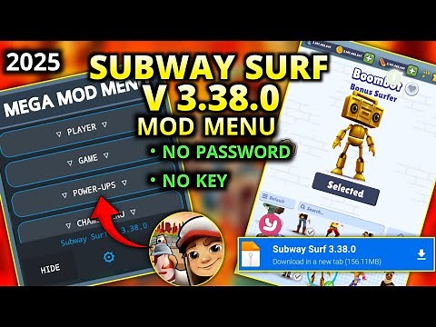 Subway Surfers Mod Menu v3.38.0 Mediafire 2025 || No password | No Key !!