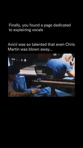 Explaining Vocals | Science of the human voice on Instagram: "Avicii wasn’t just a producer — he was a once-in-a-generation musical architect. His melodies carried a level of emotional resonance that even legendary artists like Chris Martin couldn’t ignore. In this rare moment, you can literally see Chris Martin being blown away by the way Avicii built chords, phrasing, and vocal dynamics that hit the brain’s reward system instantly. What made Avicii so talented was his ability to combine simple