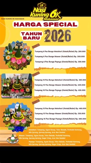 ✨️Tumpeng Makassar | Catering Nasi Box✨️ on Instagram: "Nasi Tumpeng Special Tahun Baru, Open PO dari sekarang ya kakk 🥳✨🎇🎆 Untuk Price List Nasi Tumpeng dan Paketan Nasi bisa langsung cek Sorotan Instagram kami✨️ . Pemesanan Via WA📲 0822 9222 0003 📍Jl. Sukamaju 4, Pettarani Makassar"