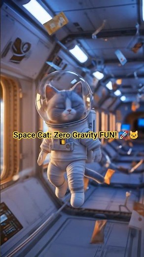 Space Cat Adventures 🚀🐱 | Floating in the International Space Station 🌍✨ #SpaceCatAdventure