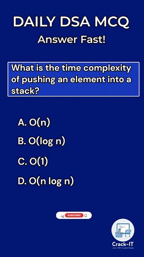 Stack Push Time Complexity? | #ytshorts #shorts #ytshortsindia