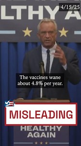 460K views · 3.3K reactions | On April 15, RFK Jr. repeated his misleading claim that people "get measles because the vaccine wanes" over time. That can happen, but it's not a major driver of outbreaks. We previously fact-checked his claims on vaccine waning here: https://www.factcheck.org/2025/03/rfk-jr-misleads-about-measles-vaccine-in-hannity-interview/ #RFKJr #Measles #factcheck | FactCheck.org | Facebook
