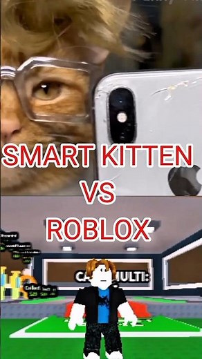 This Smart Funny Kitten Plays Roblox Better Than You 😱🐱 #shorts