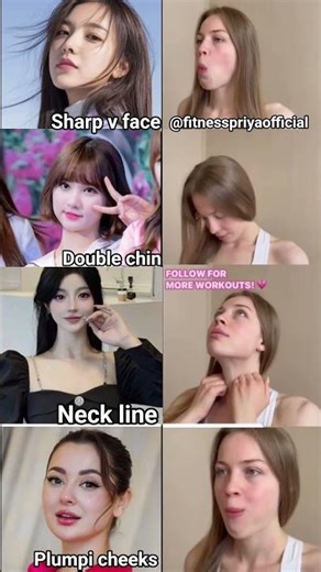 Face Glow-Up Secrets 😱 Sharp V Face + No Double Chin + Snatched Neckline