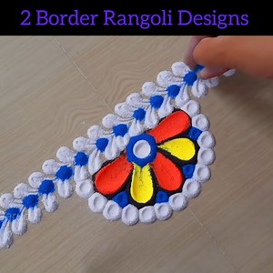 Unique Boder Rangoli Design #art #artist #rangoli #rangolidesign #festival #festivalrangoli #draw #diy #homedecor #sandart #easy #color #colours #diwali #trending #viral | Easy Rangolis