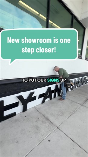 One step closer to opening day for the new showroom! #newshowroom #ledsigns #cabinetshowroom