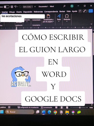 Cómo usar el guion largo en Microsoft Word y Google Docs