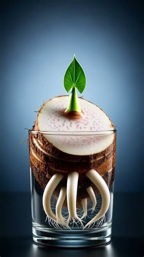 Taro plant roots growing #plants #shorts