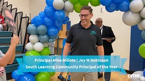 Jay M Robinson Middle School celebrates Principal Mike Miliote as he has been named the CMS South Learning Community Principal of the Year! Congratulations 🎉 #CelebratingGreatness #CMSpoy | Charlotte-Mecklenburg Schools