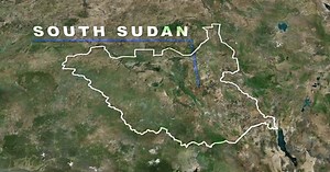 South Sudan Map Zoom and Outline Reveal