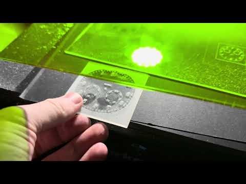 Test dial engraving on glass