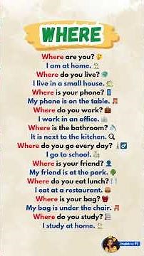 Where in English 📍 10 Easy Questions