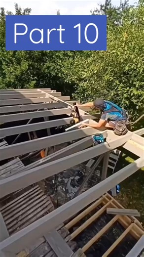 Rafter cutting. Front board installation. Terrace construction. Part 10 #carpenters | 10M Followers