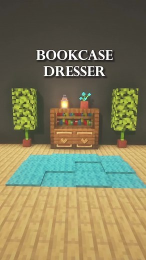 Minecraft Bookcase Dresser #minecraft #mc #minecraftbuilding #minecraf...