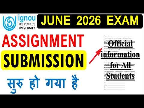 { Breaking News } IGNOU Assignment Submission सुरु हो गया है for June 2026 Exam | Last Date क्या है