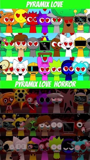 Incredibox Sprunki pyramix love vs horror #viralshorts
