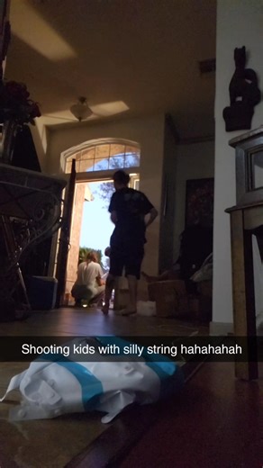 Shooting kids with silly string! Hahahhaa #Halloween #halloweenfun | Randy TazMayne Hudson