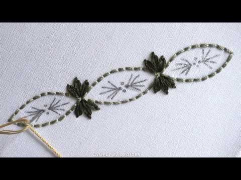 Easy Simple Border Stitch for Beginners / Hand Embroidery Flower Design / How to Embroider