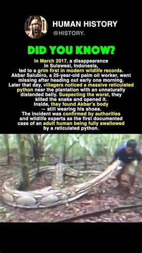 He Was SWALLOWED By A Python #history #facts