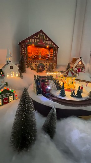 Gilla Leigh Home Designs on Instagram: "Part 2 of my Mr Christmas village. There’s something about setting up a Christmas village that brings back that magic Christmas filling we all had when we were young . I wanted to create the filling of a north pole Santa village. These pieces were perfect, loving the ski slope, ice-skating rink, department store, and Santa‘s workshop along with the incredible advent calendar and train station. this is an amazing Christmas tradition and collection to start 
