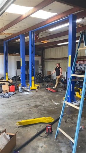 Went from working on the ground to having TWO freaking lifts!! #velocitymotorsports #ford #v8 #boosted #mustang | Velocity Tech