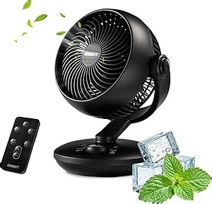 Fan for Bedroom with Remote,28dB Touch Control, Ultra Quiet Desk Fan, 9-Hour Timer, 70ft Powerful Airflow, 10-Inch High-Velocity Air Circulator Fan,8-Speed Oscillating Table Fan for Home, Dorm,Office