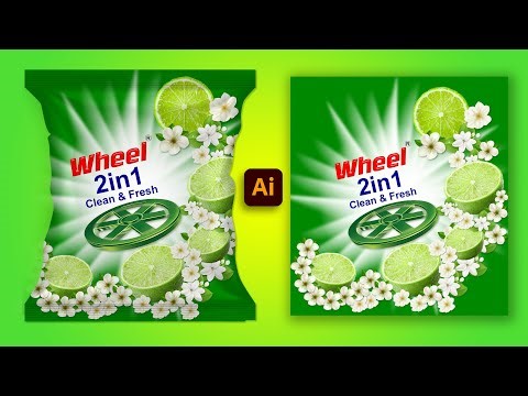 wheel washing powder packet design in illustrator #Packetdesign #mockup #world_graphic_design